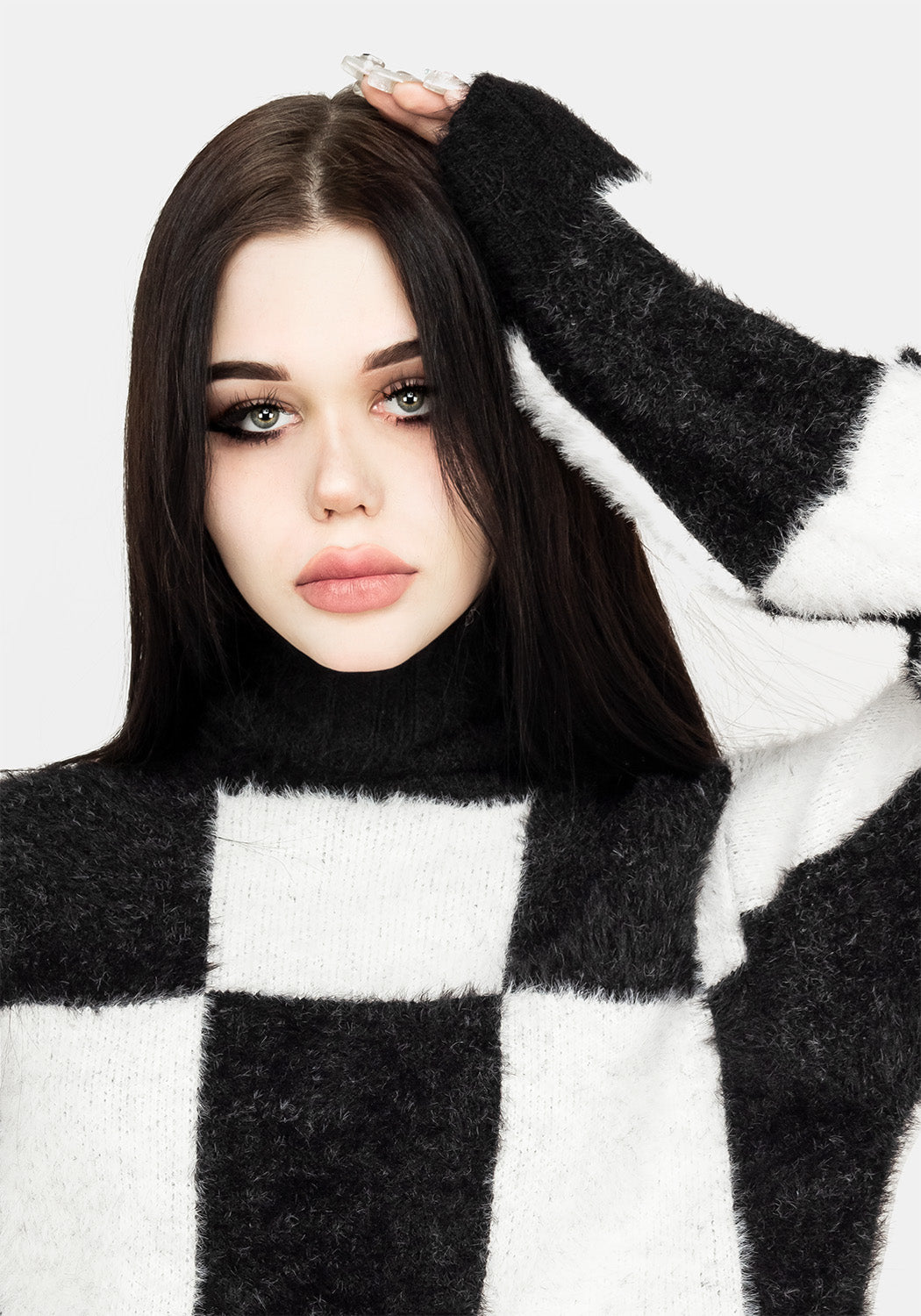Two-Tone Checkerboard Jumper