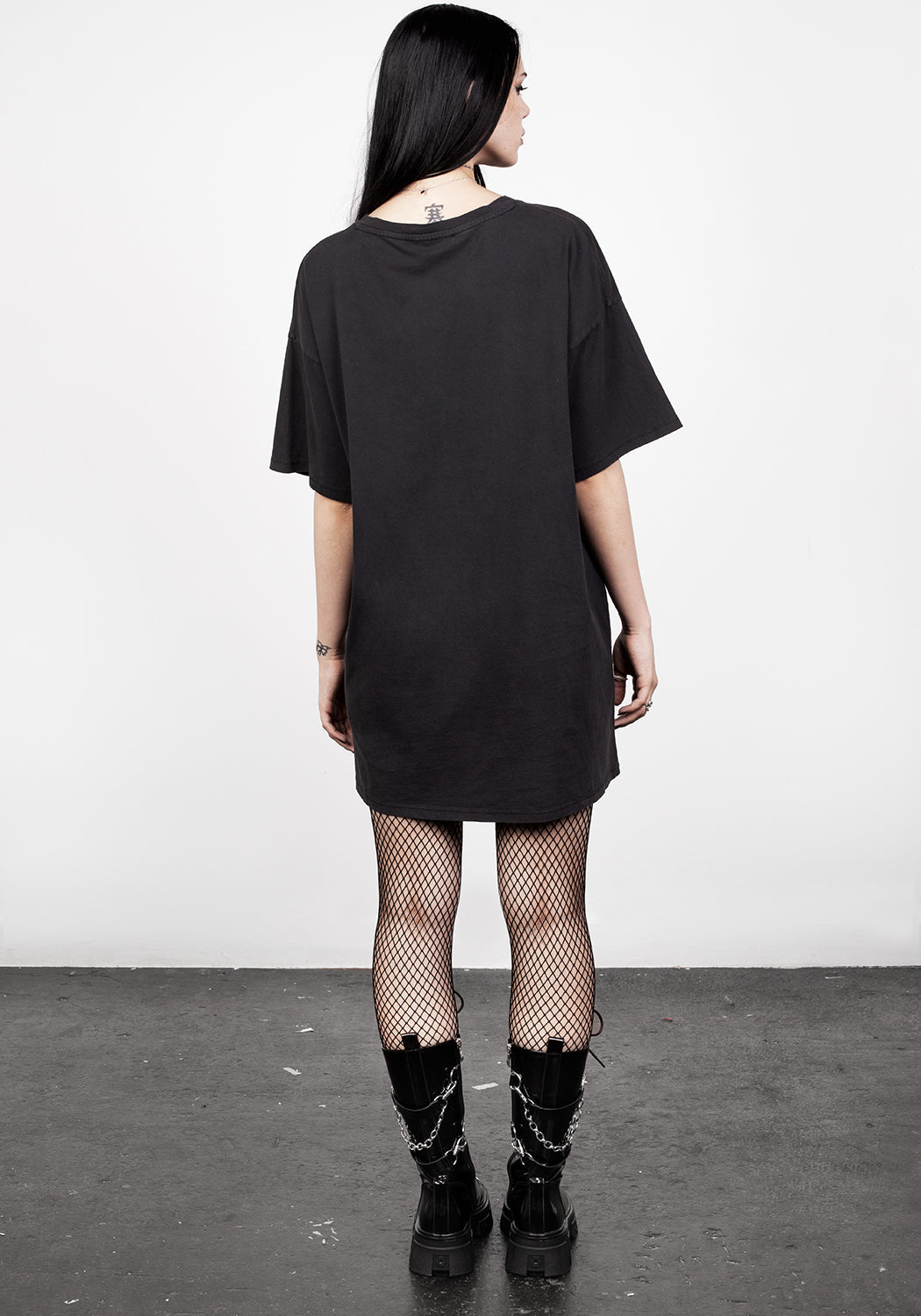 Sad Poets Washed Black Oversized Tee Dress