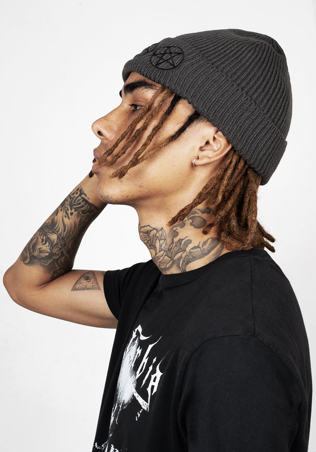 Manon Embroidered Fisherman Beanie