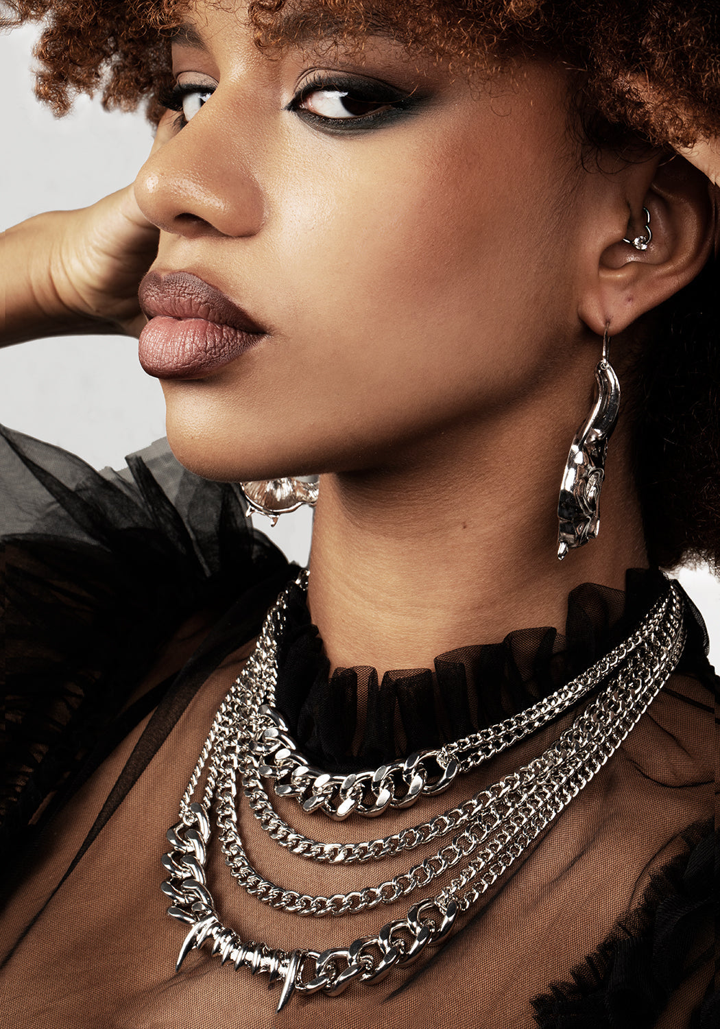 Teeth Layered Multichain Necklace