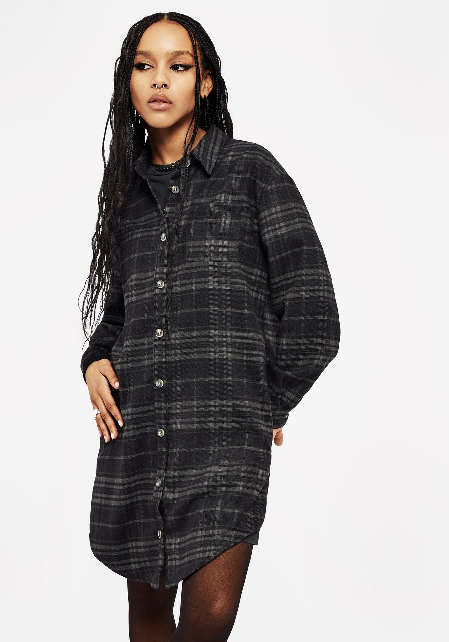 Reckless Check Longline Shirt