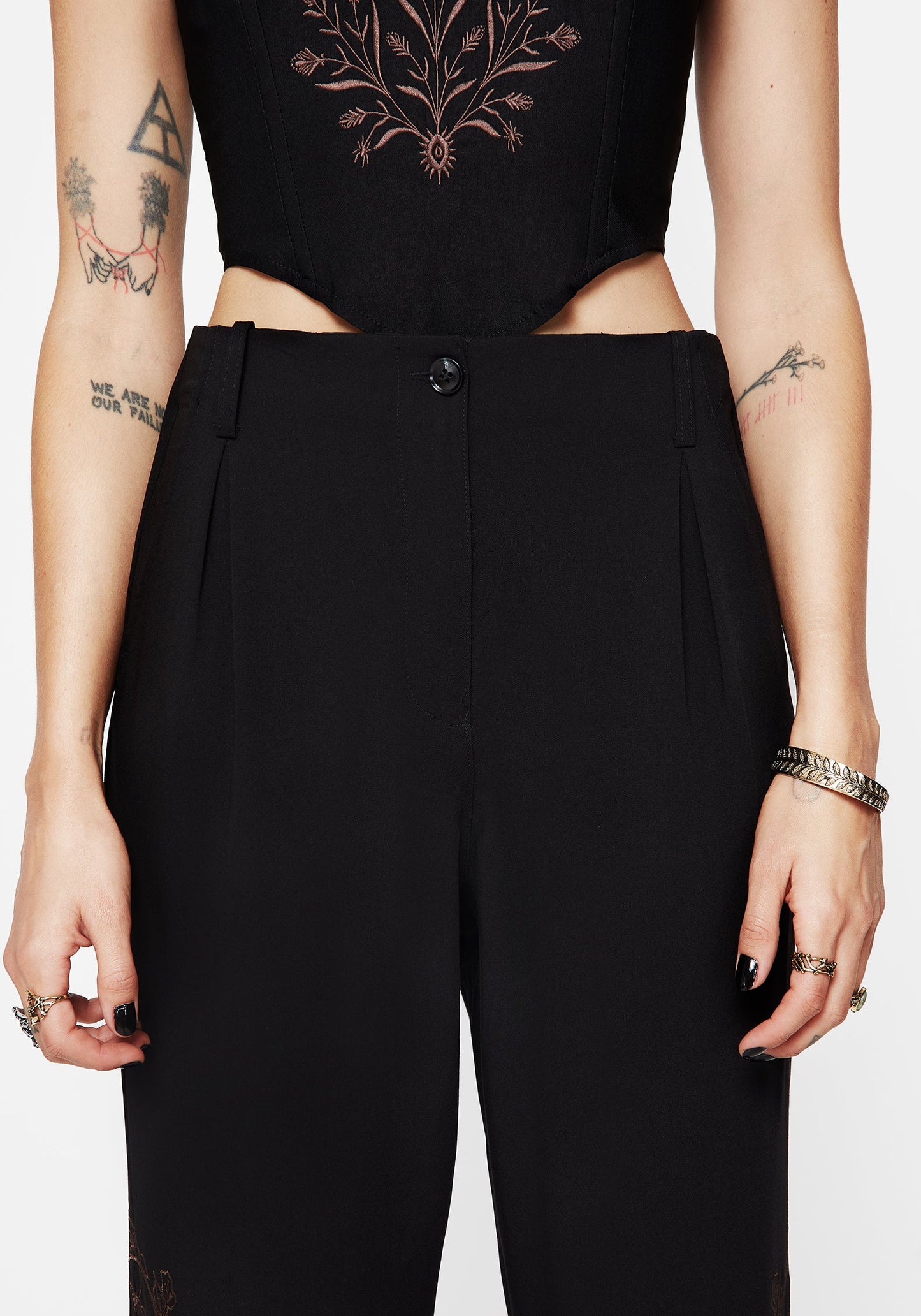 Renita Embroidered Tapered Tailored Trouser