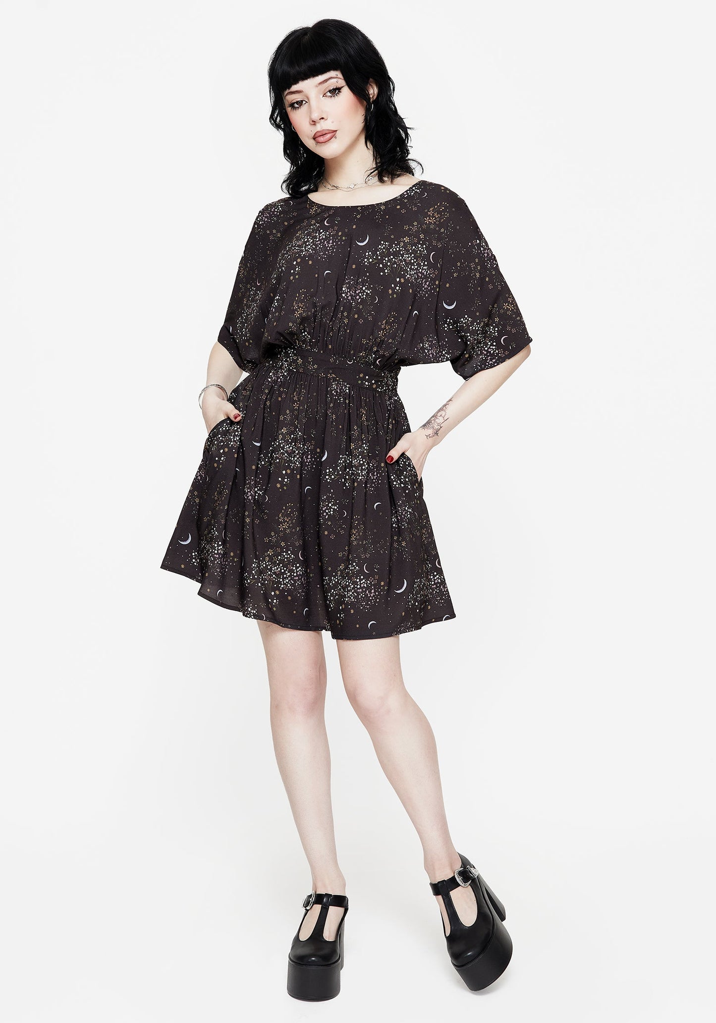 Peaseblossom Celestial Tie Back Mini Dress