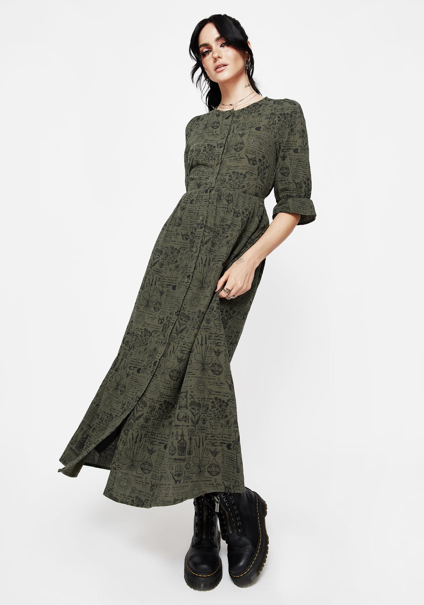 Taddea Cotton Button Up Midaxi Dress
