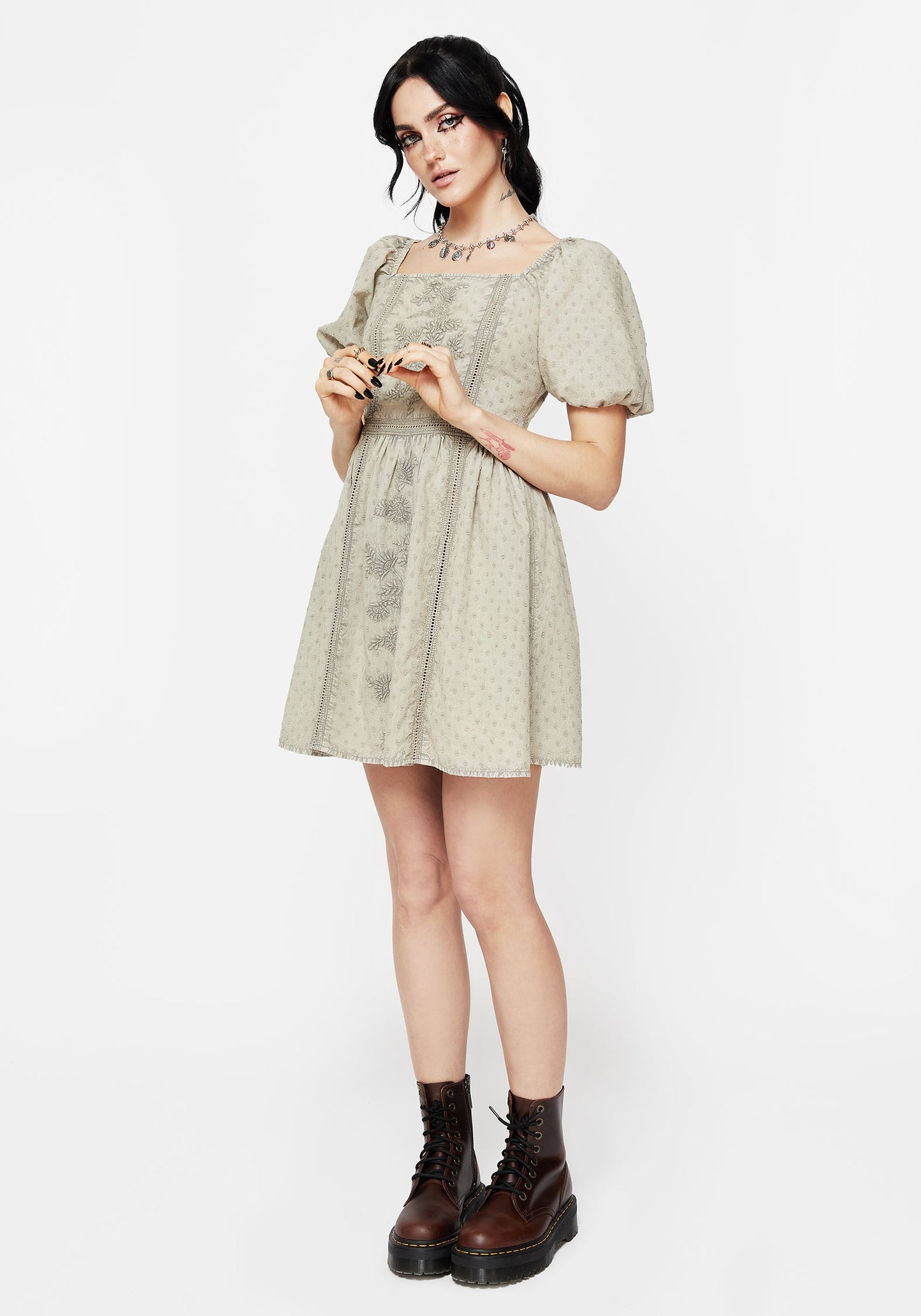 Caustic Cotton Frill Mini Dress