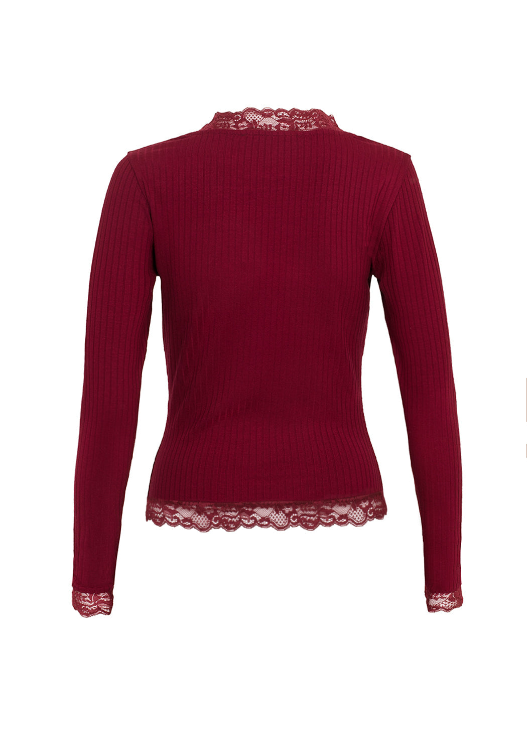 PERDITA LONG SLEEVE LACE TRIM TOP