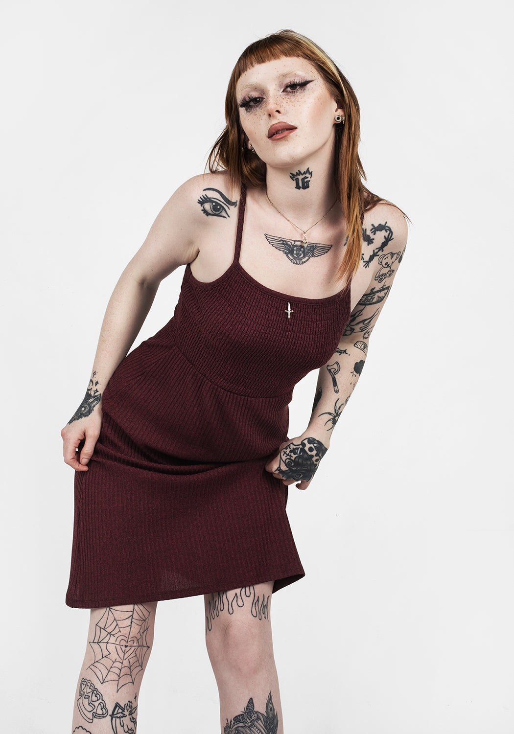 MUNDI SHIRRED MIDI DRESS