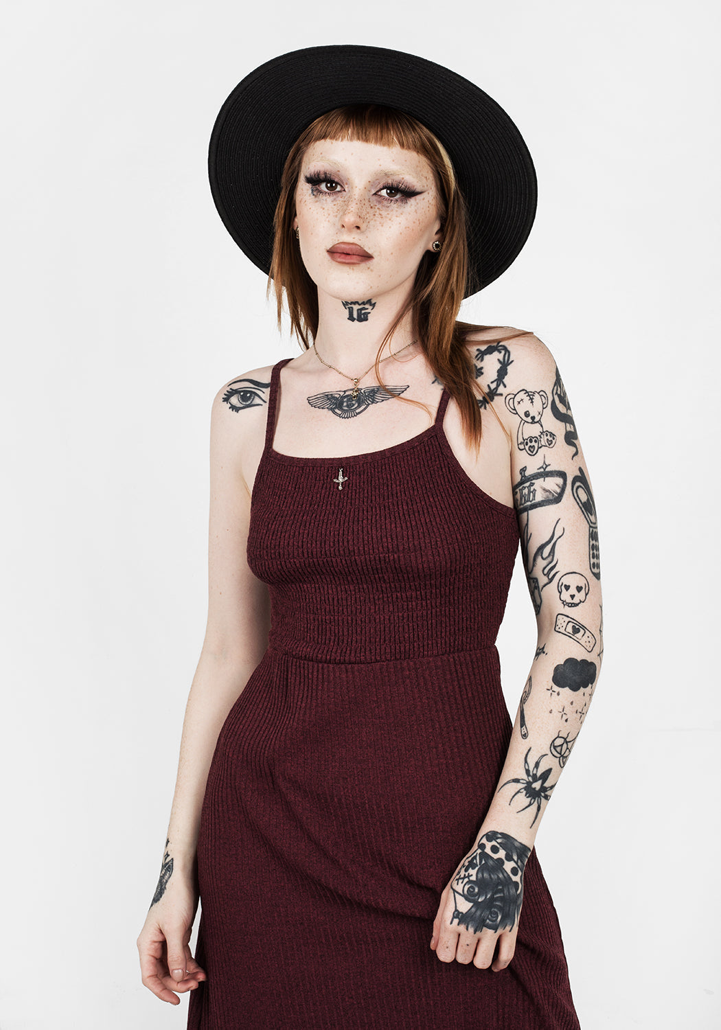 MUNDI SHIRRED MIDI DRESS