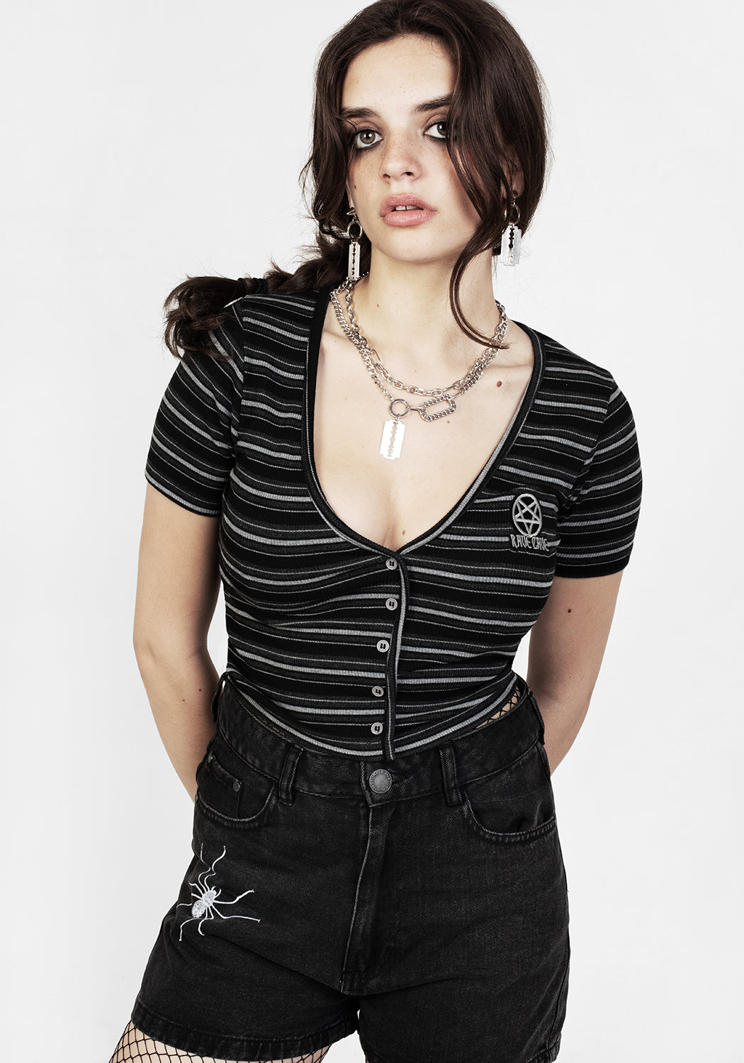 Rave Stripe Short Sleeve Cardigan