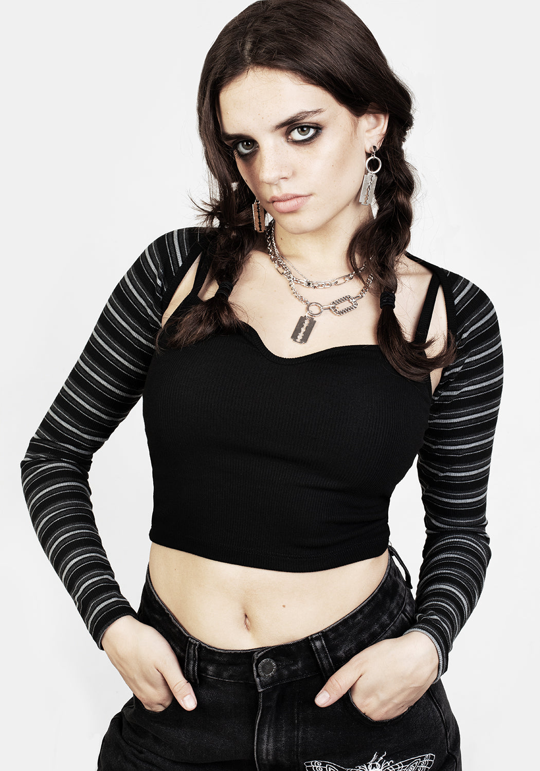 Gwen 90s Cami Top and Stripe Cardigan