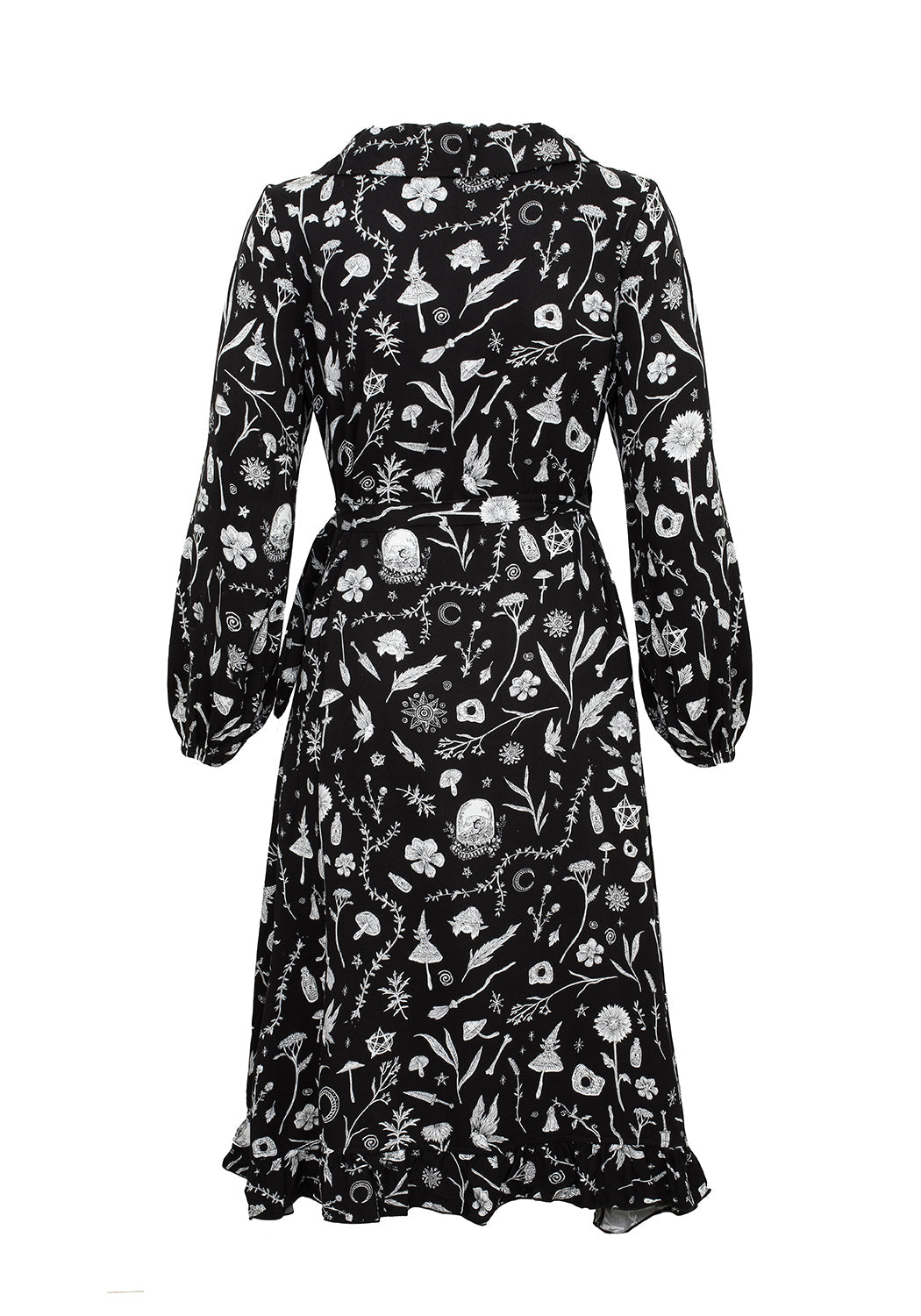 HEDGEWITCH RUFFLE WRAP ABOVE KNEE DRESS