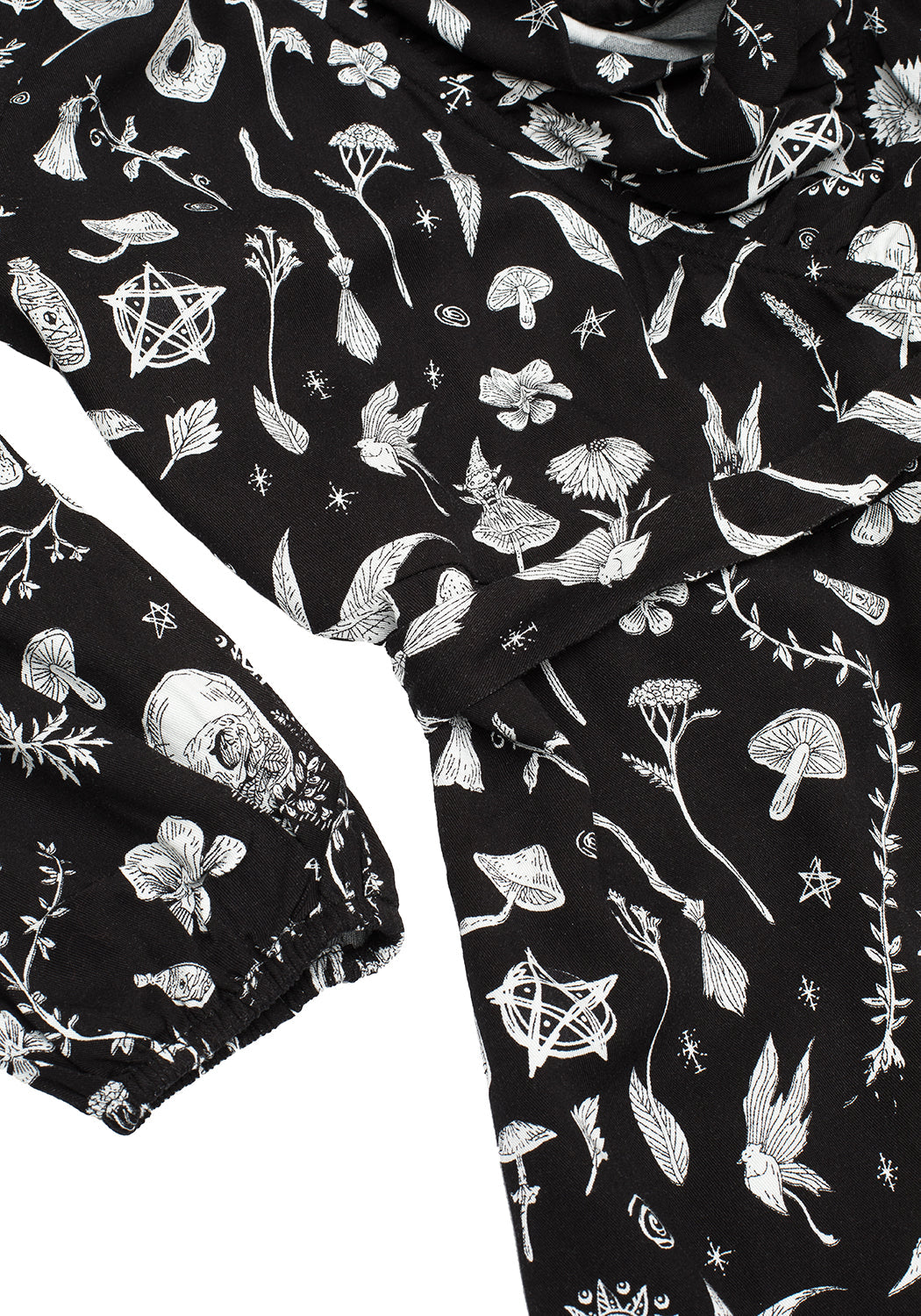 HEDGEWITCH RUFFLE WRAP ABOVE KNEE DRESS