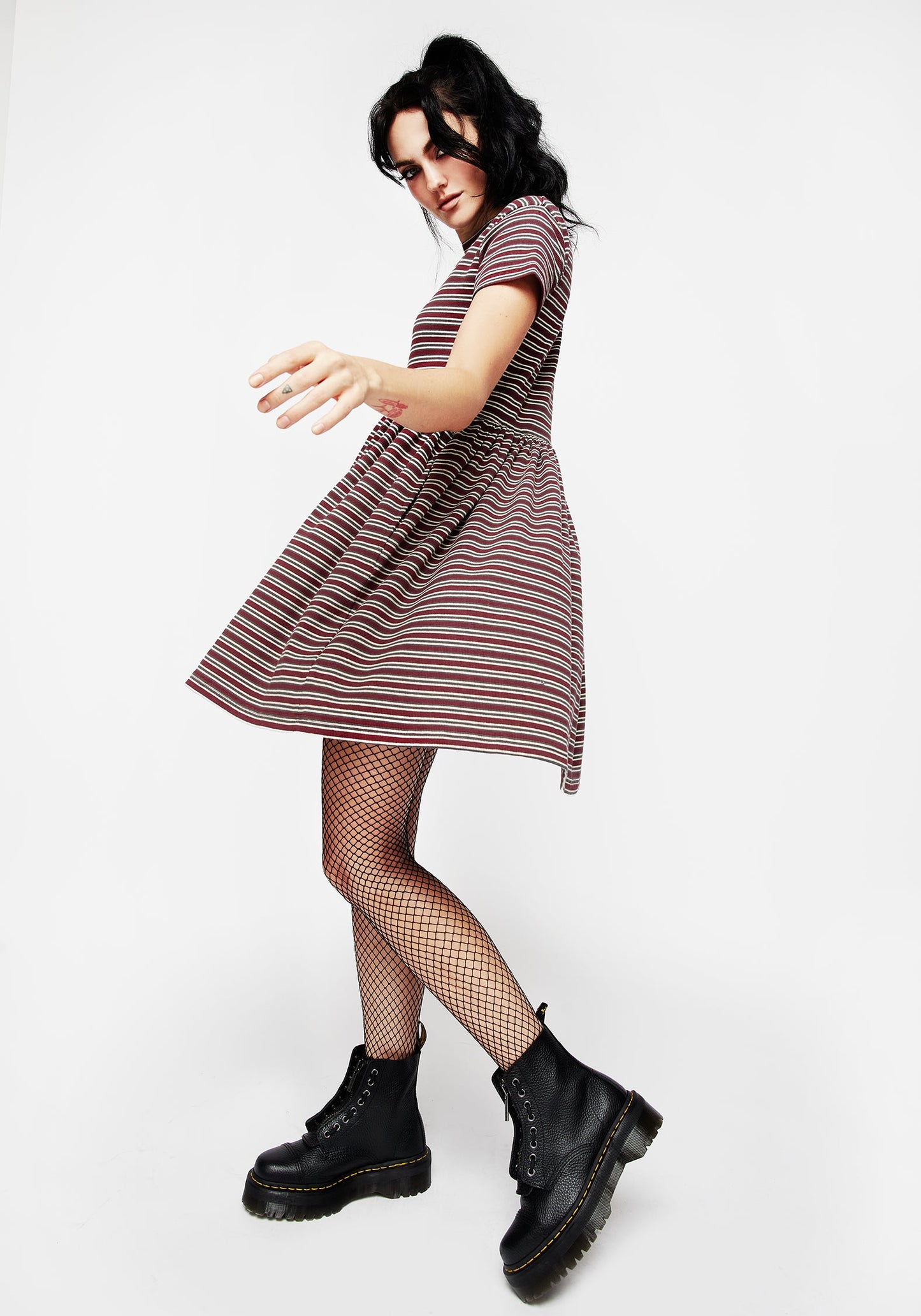 Calliophis Striped Mini Smock Dress