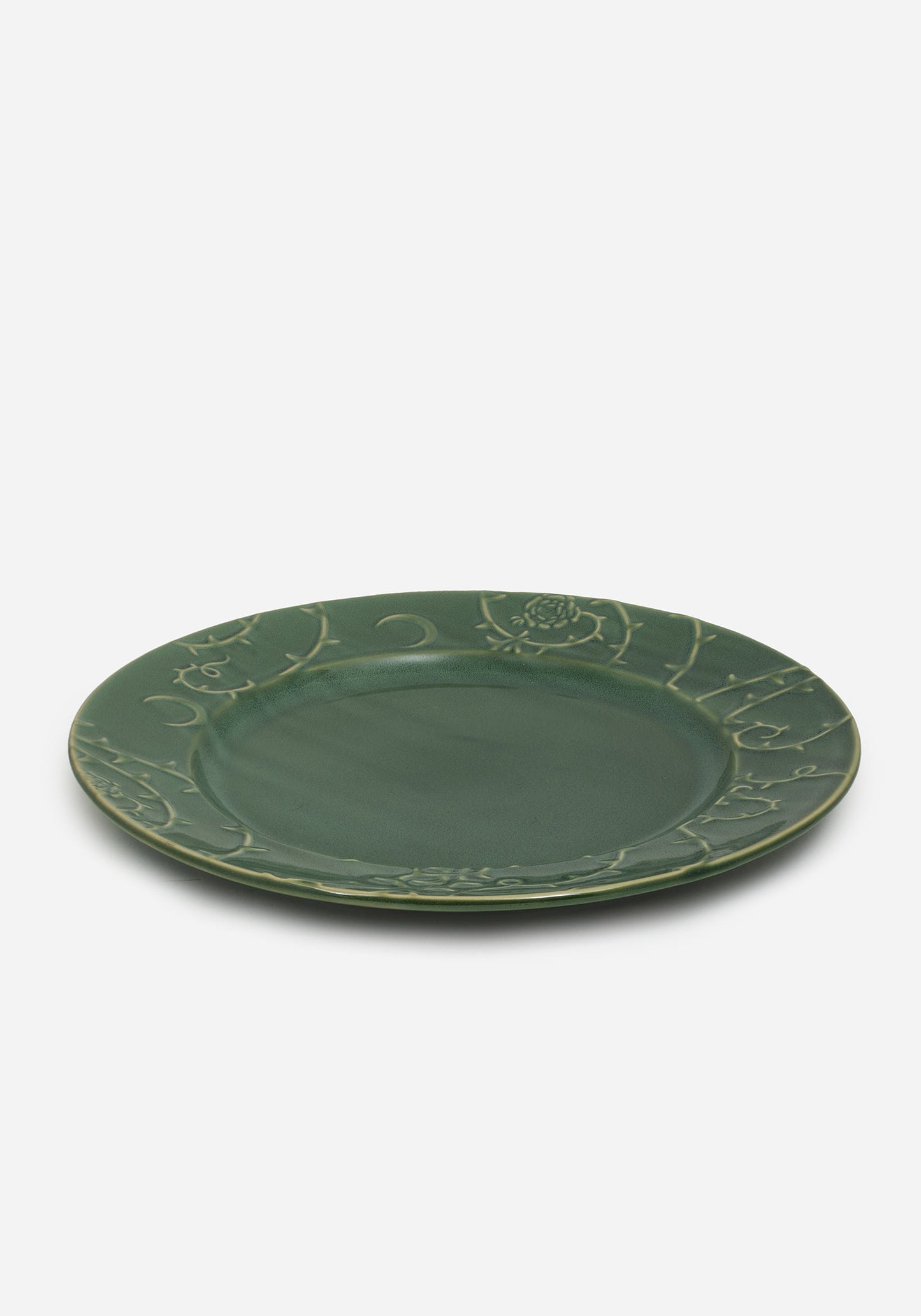 Rosethorn Floral Embossed Dinner Plate (4 Piece Set)