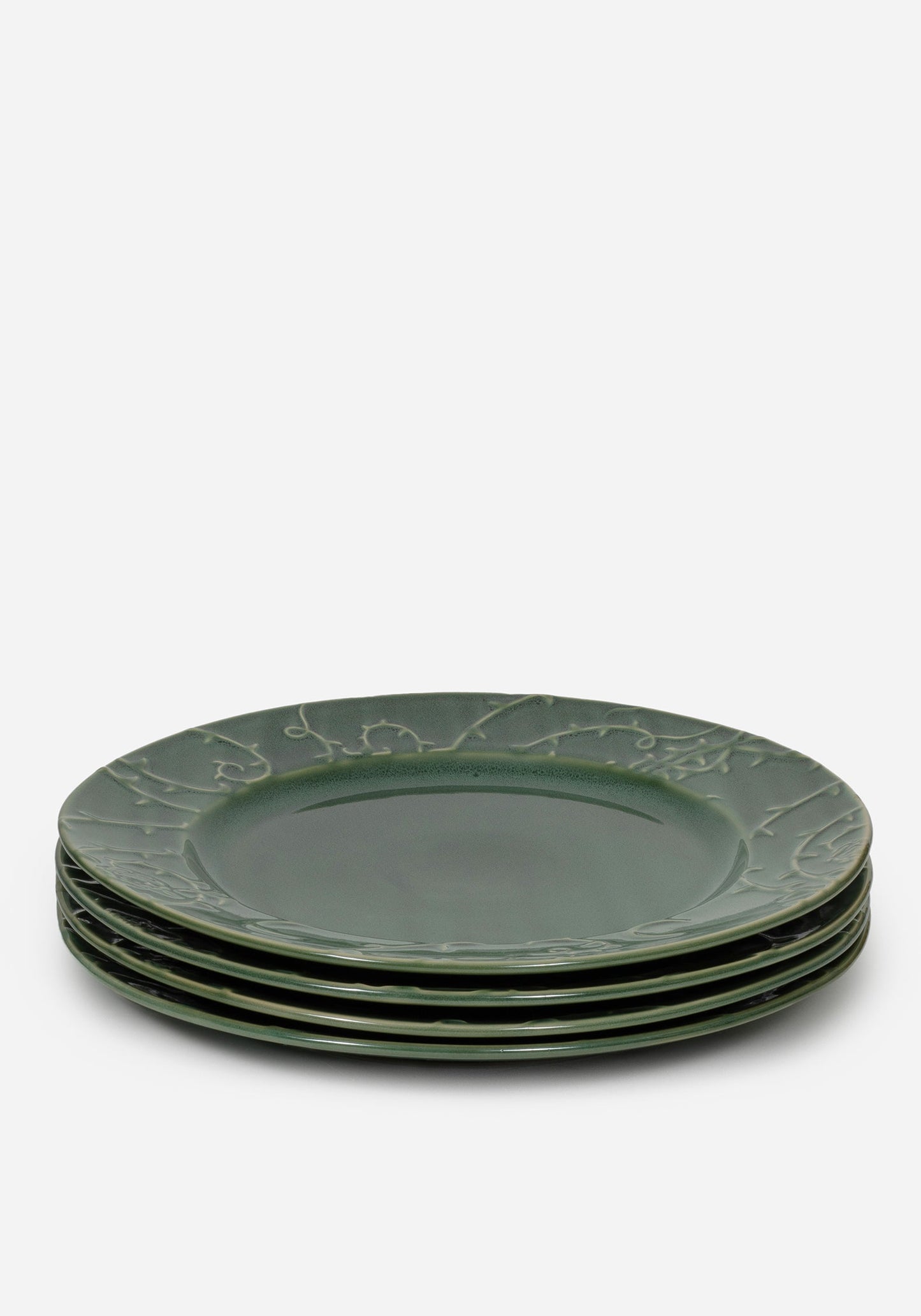 Rosethorn Floral Embossed Dinner Plate (4 Piece Set)