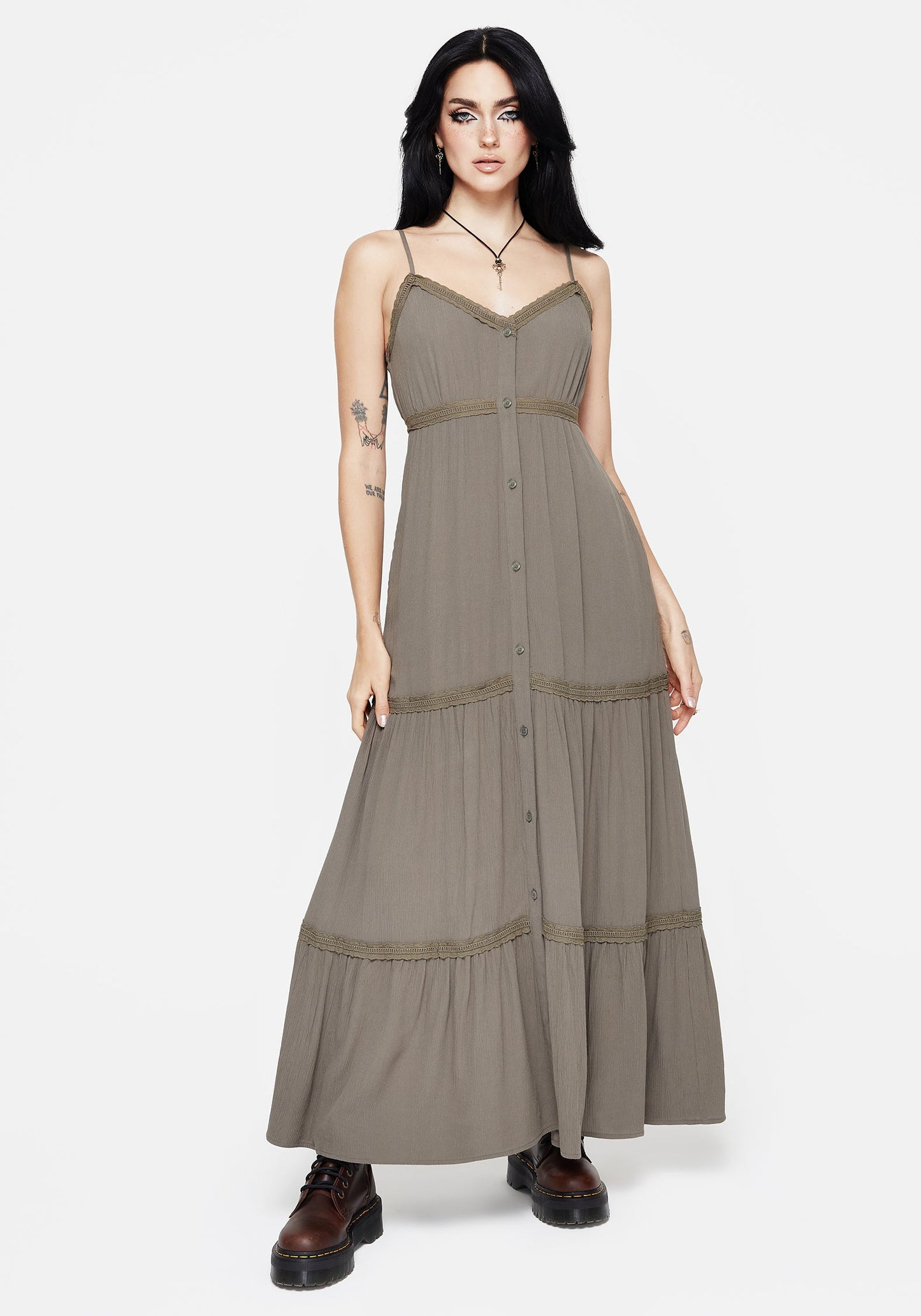 Sara Tiered Lace Maxi Cami Dress