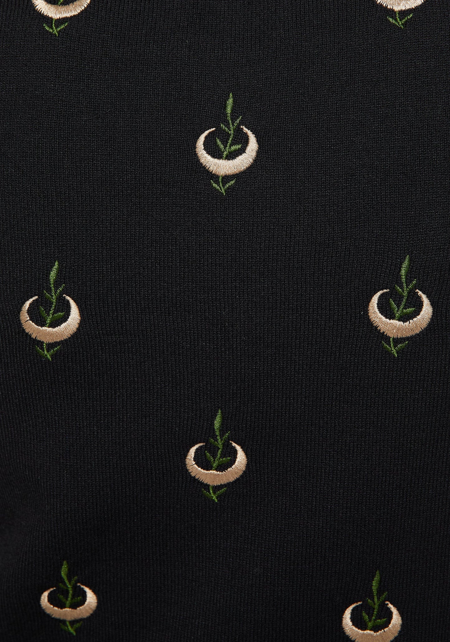 Liana Moon Leaf Embroidered Button Up Knit Vest