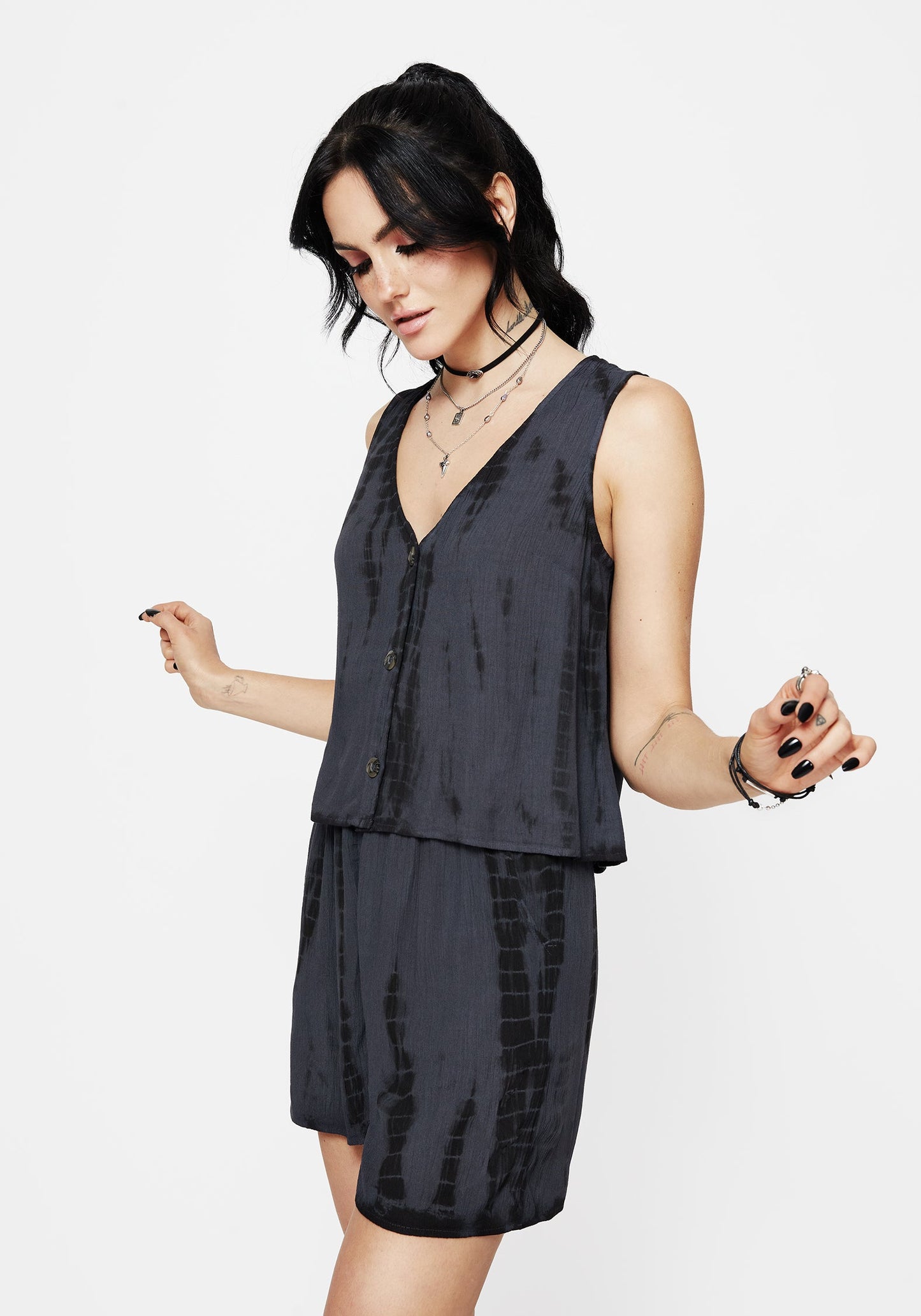 Aria Tie Dye Button Up Top