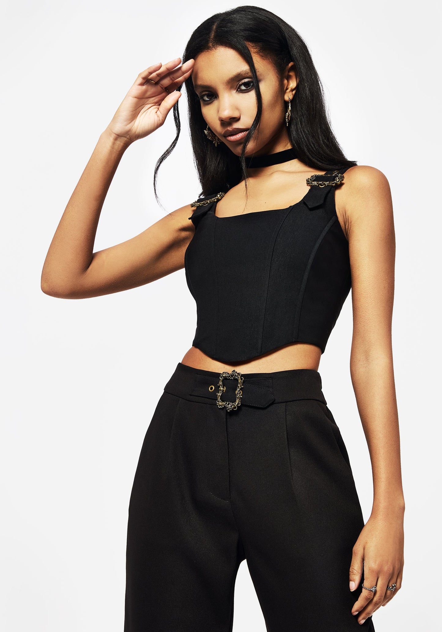 Elder Buckle Detail Corset Top