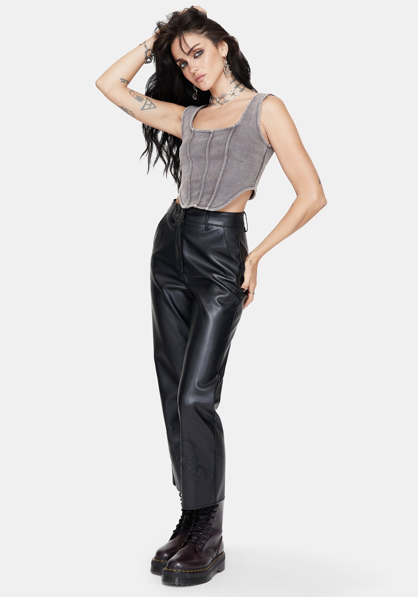 Irradiance Cotton Embroidered Jersey Corset Top