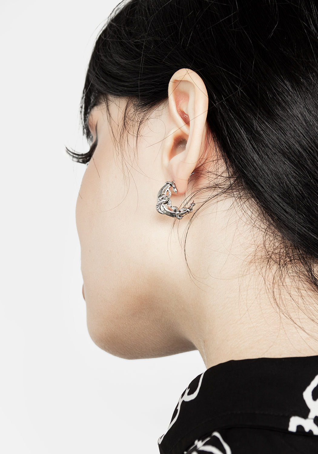 SERPENT CRESCENT MOON EARRINGS