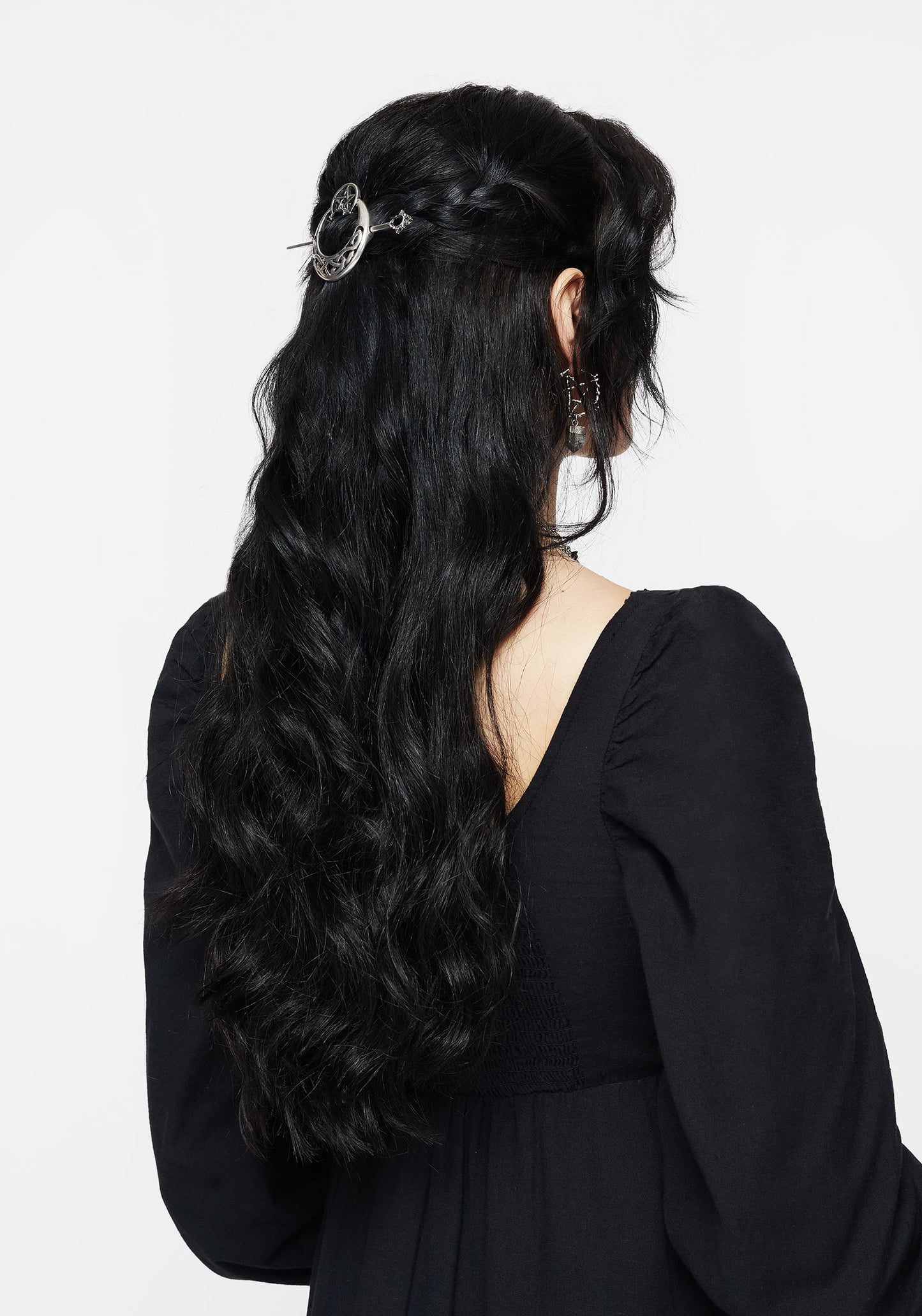 Druantia Pentagram Moon Hair Pin