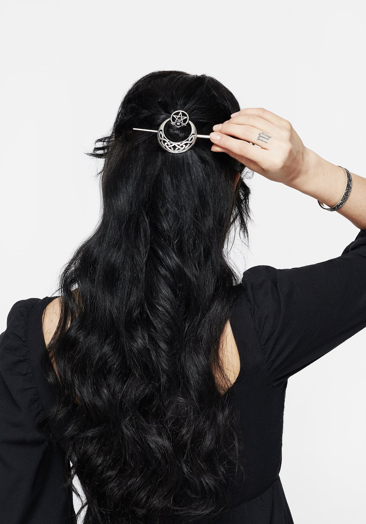 Druantia Pentagram Moon Hair Pin