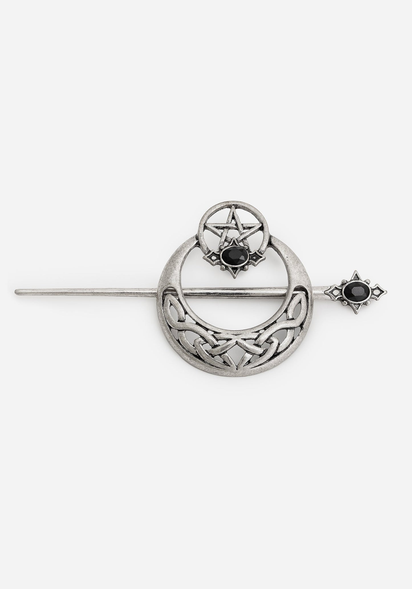 Druantia Pentagram Moon Hair Pin
