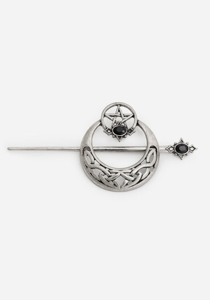 Druantia Pentagram Moon Hair Pin
