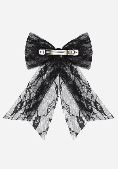Melanie Heart Lace Hair Bow