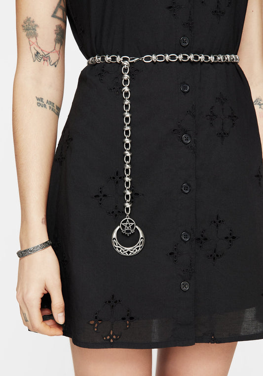 Druantia Pentagram Moon Chain Belt