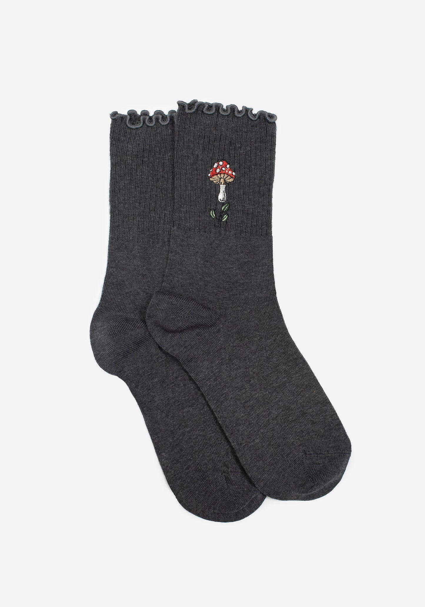 Morchella Embroidered Mushroom Socks