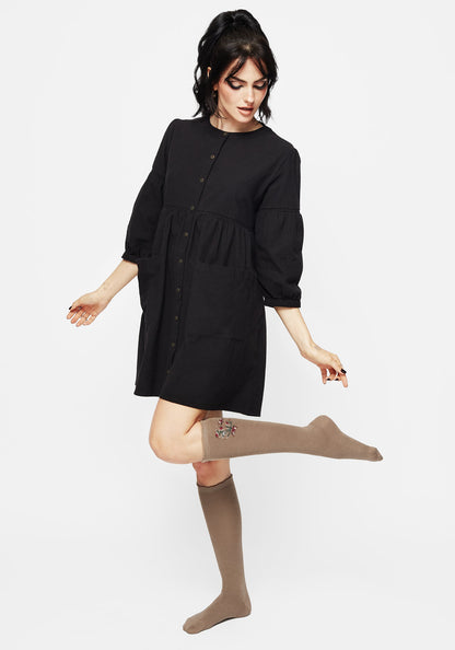 Lilia Embroidered Floral Socks