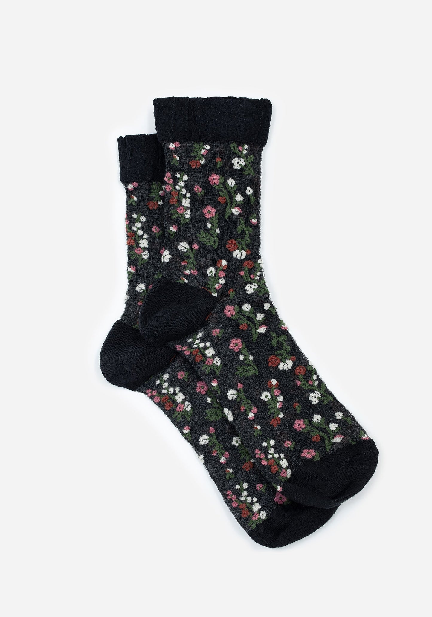 Everblooming Floral Mesh Socks