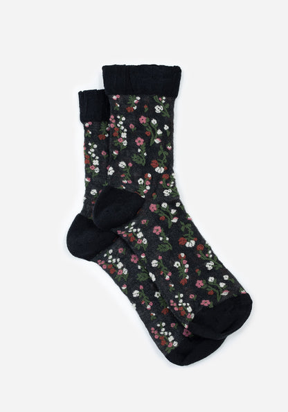 Everblooming Floral Mesh Socks