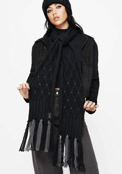 Layla Criss Cross Black Scarf
