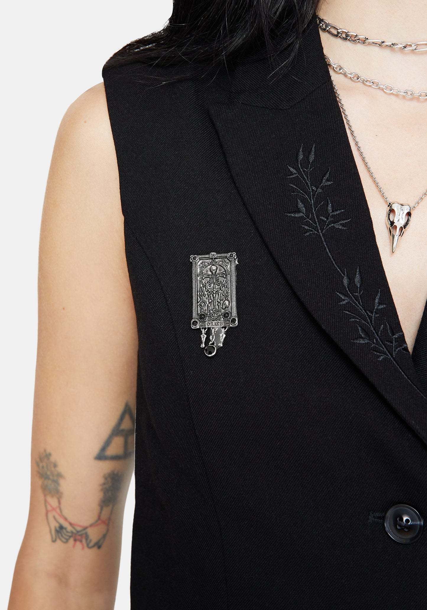 Death Tarot Card Brooch