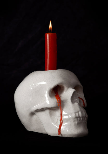 CRYING SKULL CANDLE HOLDER