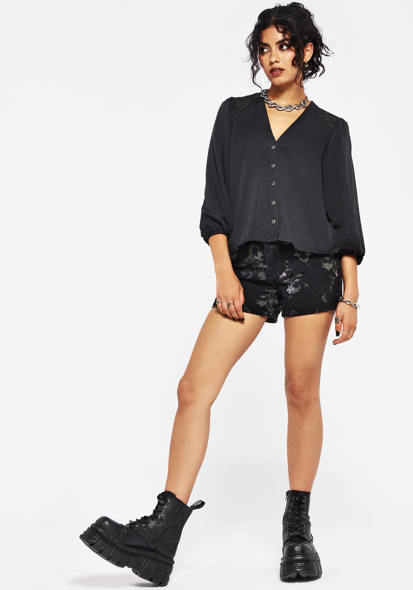 Isidora Embroidered Button Up Blouse