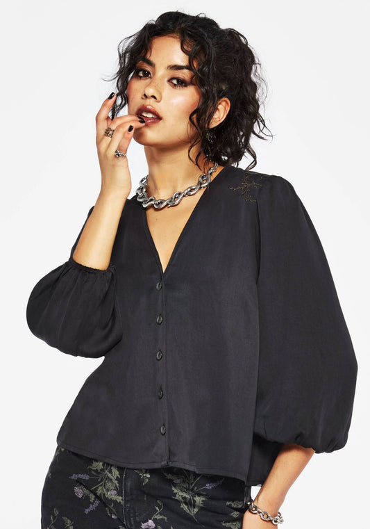 Isidora Embroidered Button Up Blouse