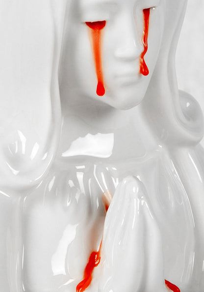 Crying Mary Candle Holder