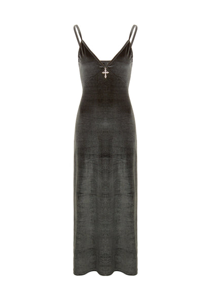 Gabrielle Velvet Midi Slip Dress