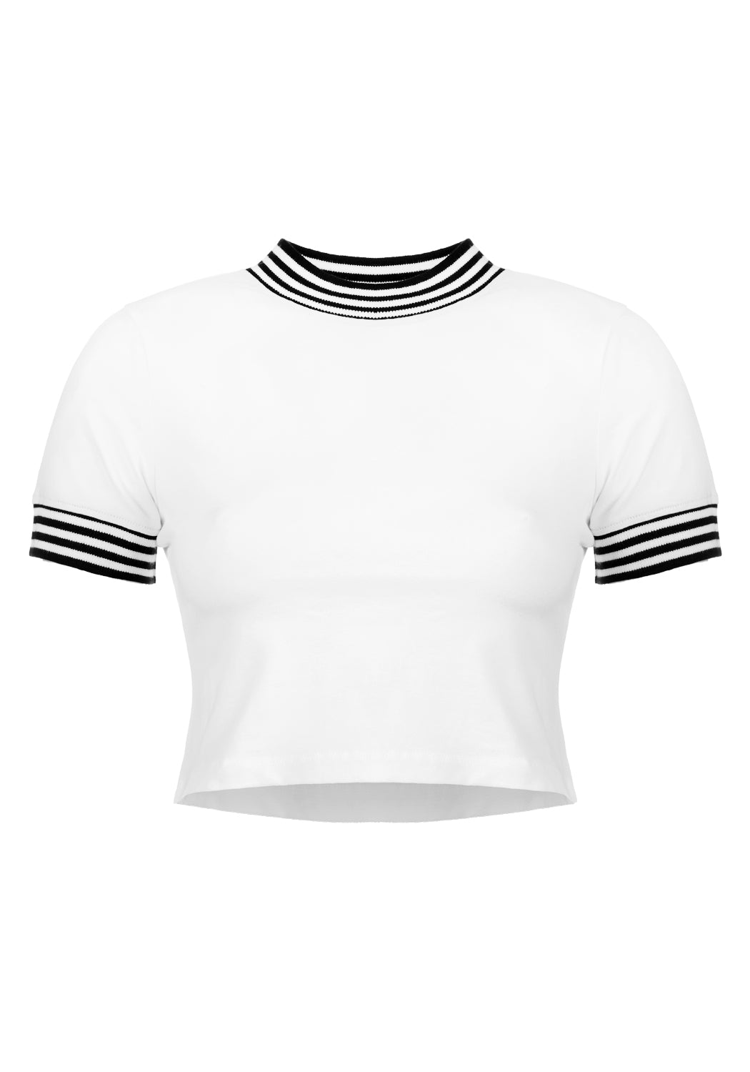 Monica White Crop Tee