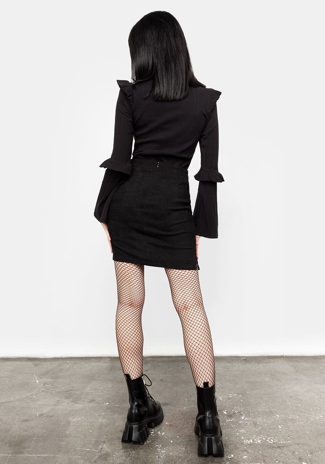 Wilhelmina Flare Sleeve Ruffle Top