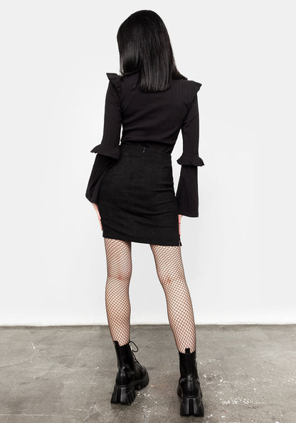 Wilhelmina Flare Sleeve Ruffle Top