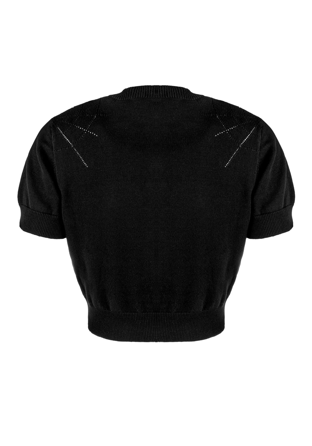 Lolth Short Sleeve Crop Pointelle Cardigan