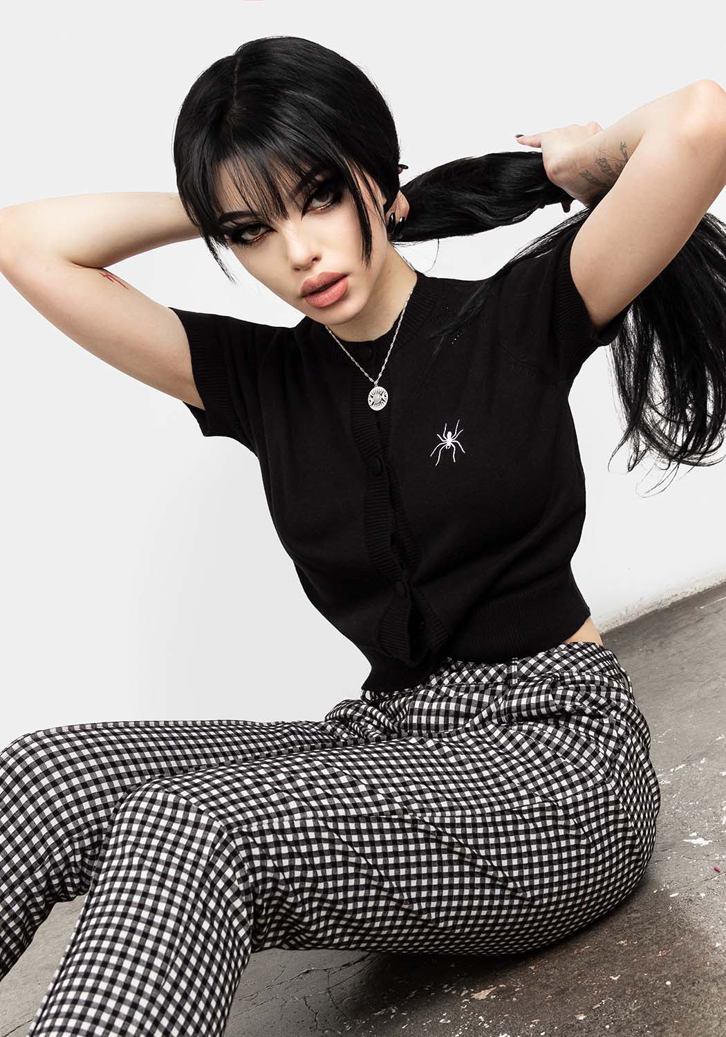 Lolth Short Sleeve Crop Pointelle Cardigan