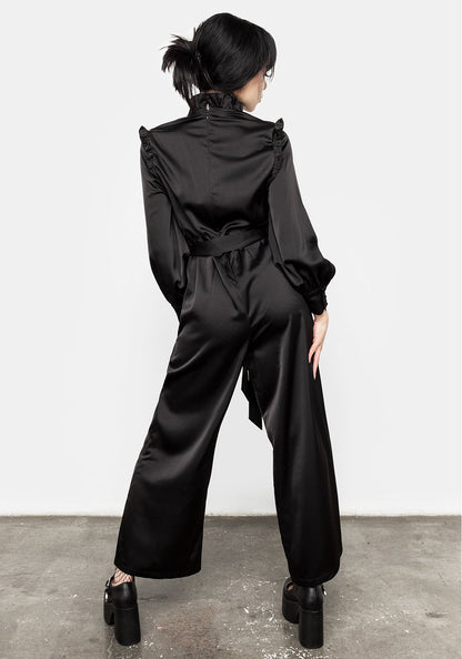 Obsession Pintuck Ruffle Jumpsuit