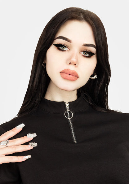 Decontrol Fishnet Sleeve Crop