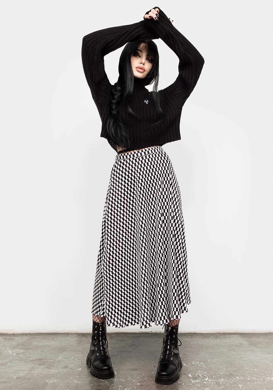 Vaudeville Pleat Midi Skirt